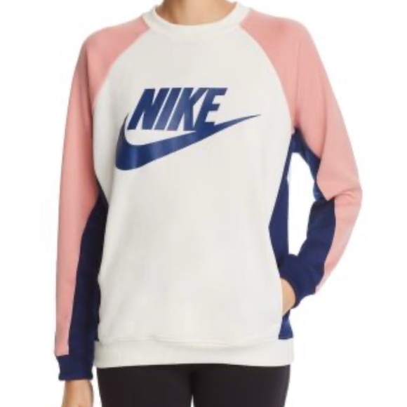 Nike Tops - Nike Blue and Pink Raglan Sweatshirt
